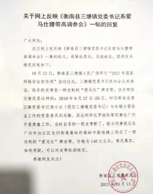 镇书记被曝系“爱马仕皮带”，认真调查符合“抓小抓早”原则（蔻驰男士皮带正品价格）