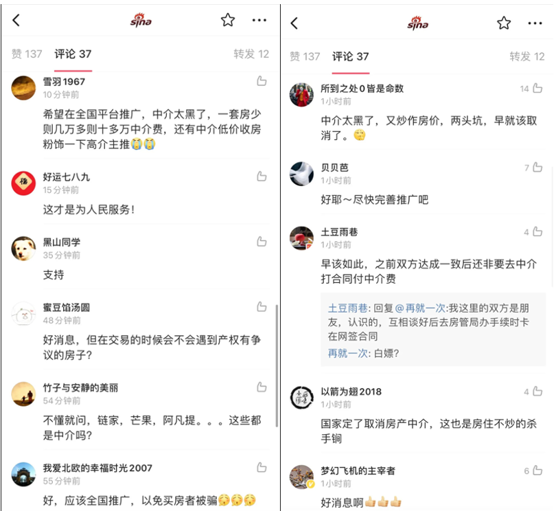 ▲图/微博网友热议杭州的官方二手房交易平台。