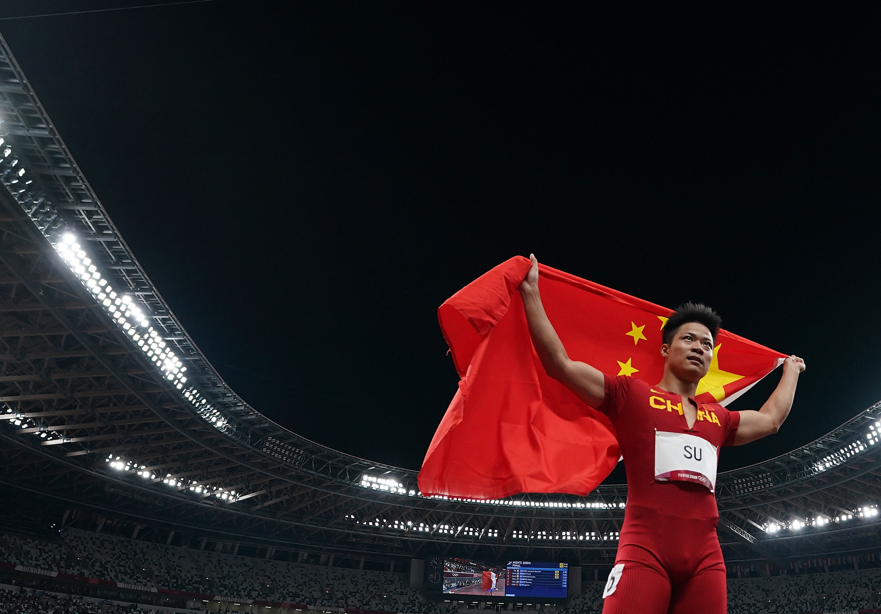 当日,中国选手苏炳添出战东京奥运会田径男子100米决赛