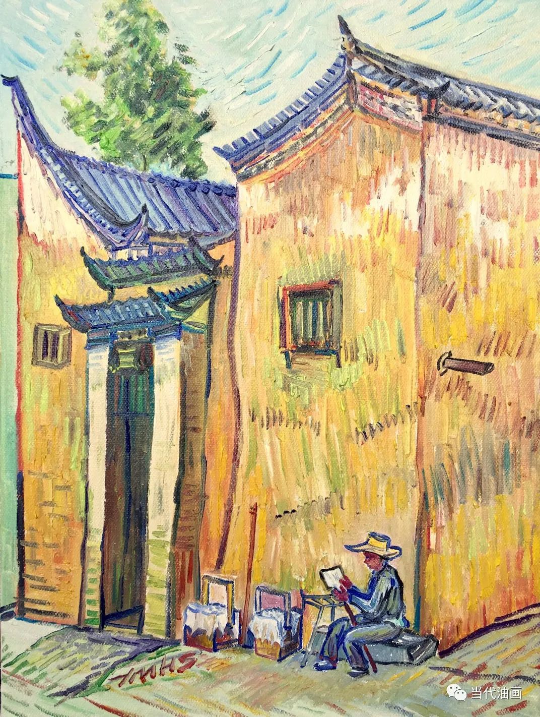 《卖叮叮糖的读书郎》 布面油彩 50cm×60cm 2013