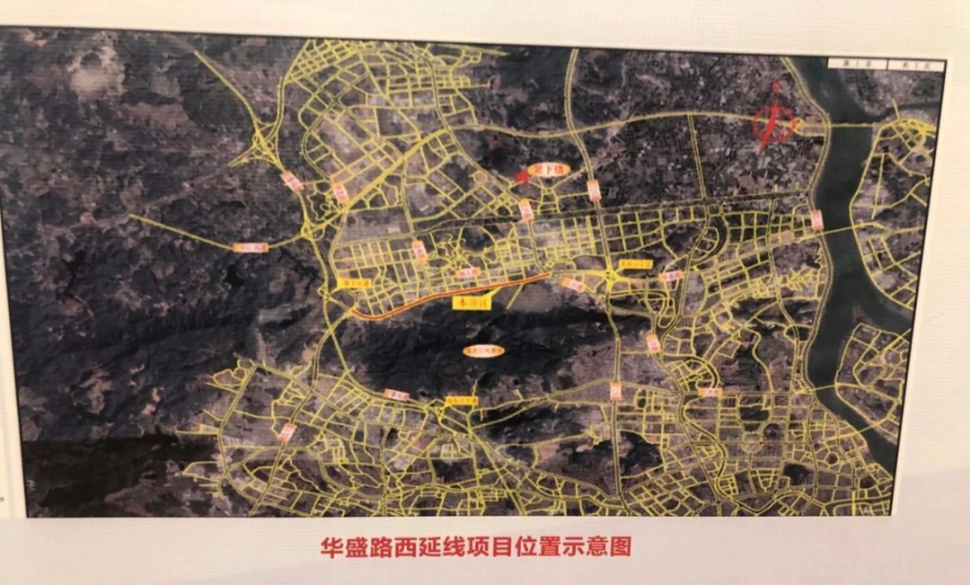 华盛路西延线西起江肇高速棠下出入口,东至江沙路 全长约 4451.