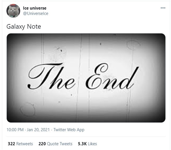曝三星Note系列已完结:Note20Ultra或成三星绝唱