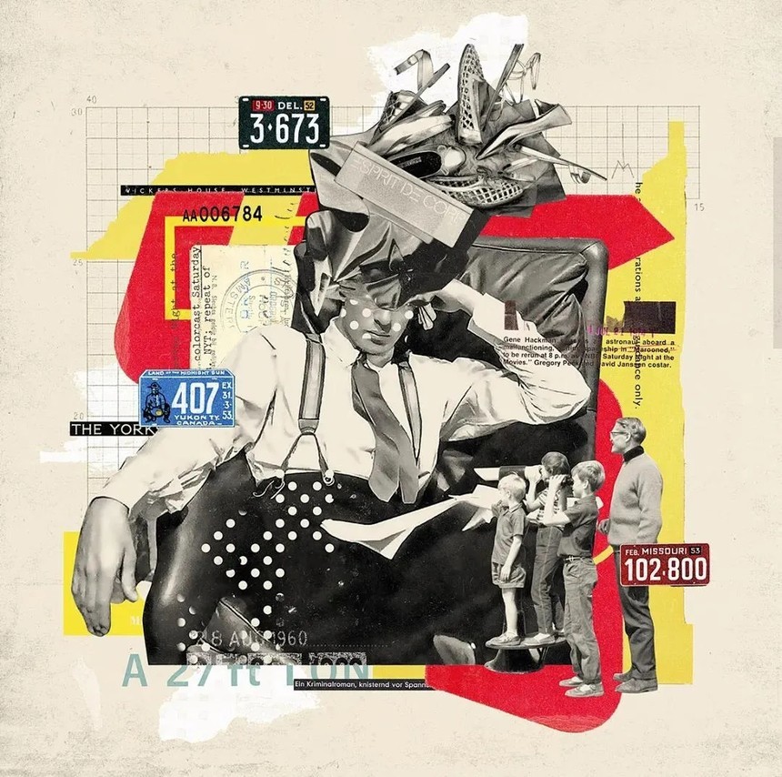 利用大众消费品的杂志和广告册子的素材拼贴而成,表现20世纪50年代