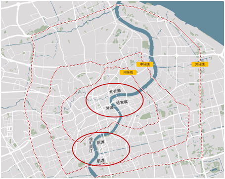 前滩位置示意 2012年 ,上海市政府高调宣布,前滩,将成为十二五重点