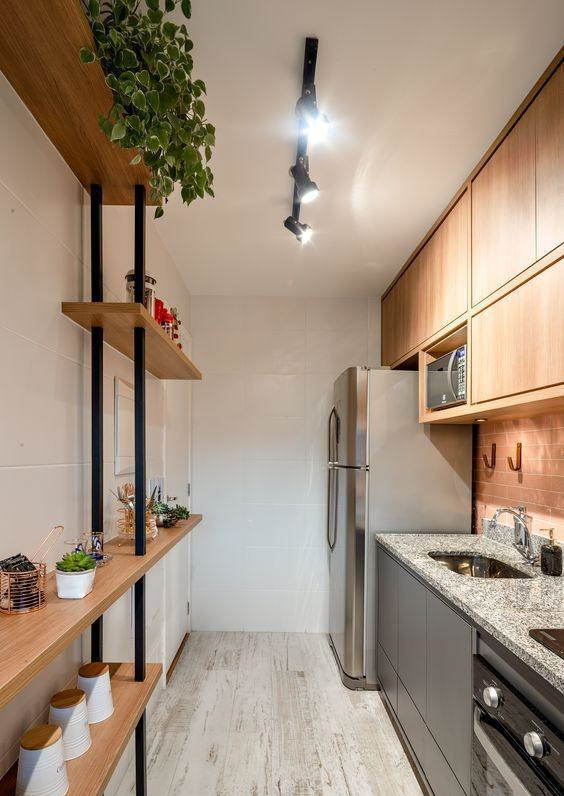 特别窄的厨房设计图图片