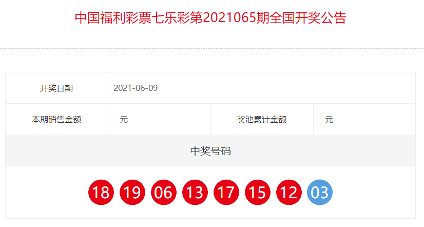 中国福彩七乐彩全国开奖公告(第2021065期)__凤凰网