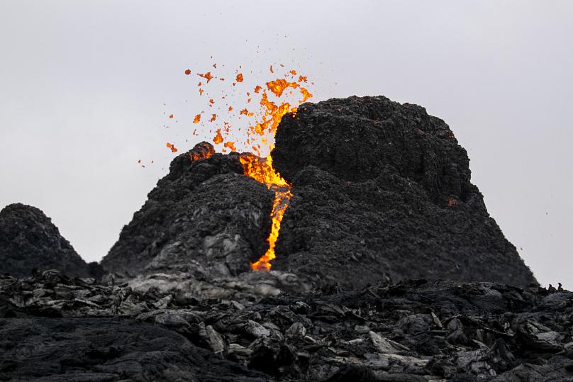 法格拉达尔火山熔岩Jeremie Richard/法新社图