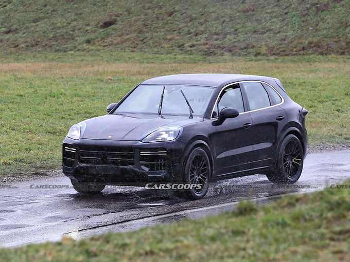 保时捷新款卡宴现身一体式进气格栅全新led大灯四出排气