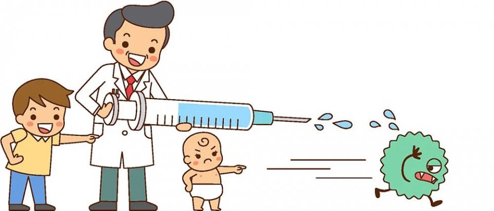 打疫苗插画图片