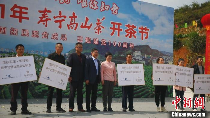 图为“厦航农庄”茶青收购点授牌仪式。 叶寿长 摄