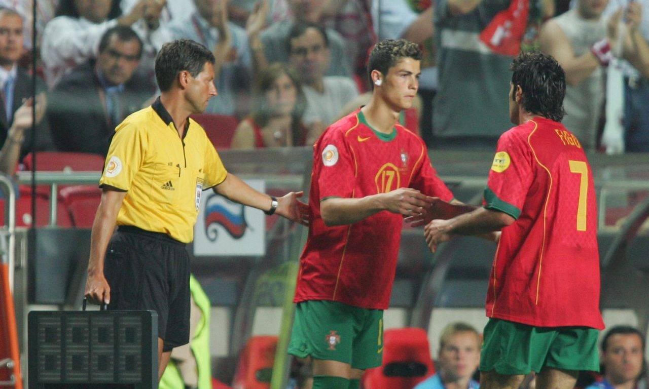 2004年，C罗跟随着老大哥们参加了欧洲杯。