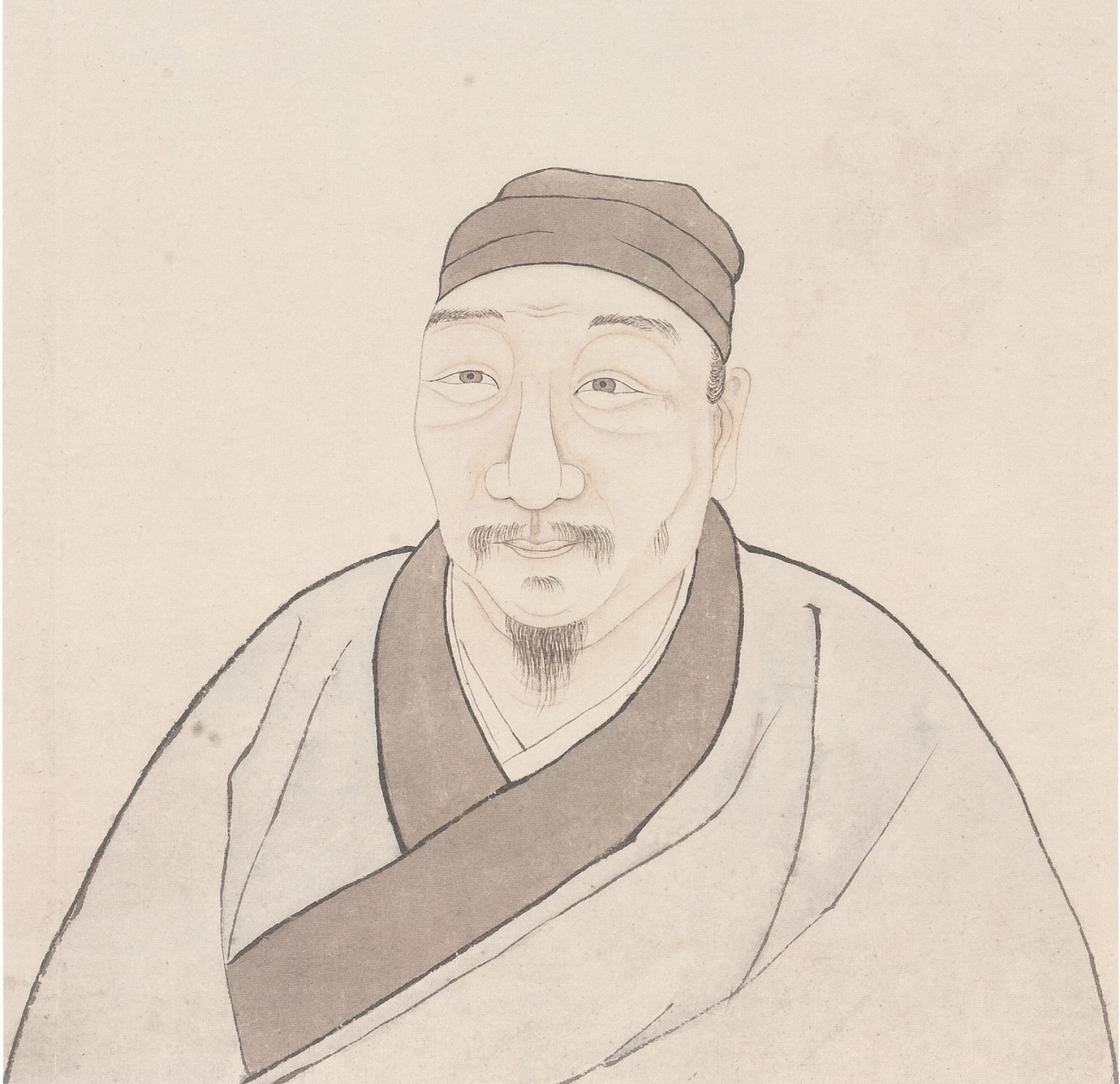 清 陆绍曾 徐渭像 纸本设色 纵27.5厘米 横46.4两厘米 上海博物馆藏