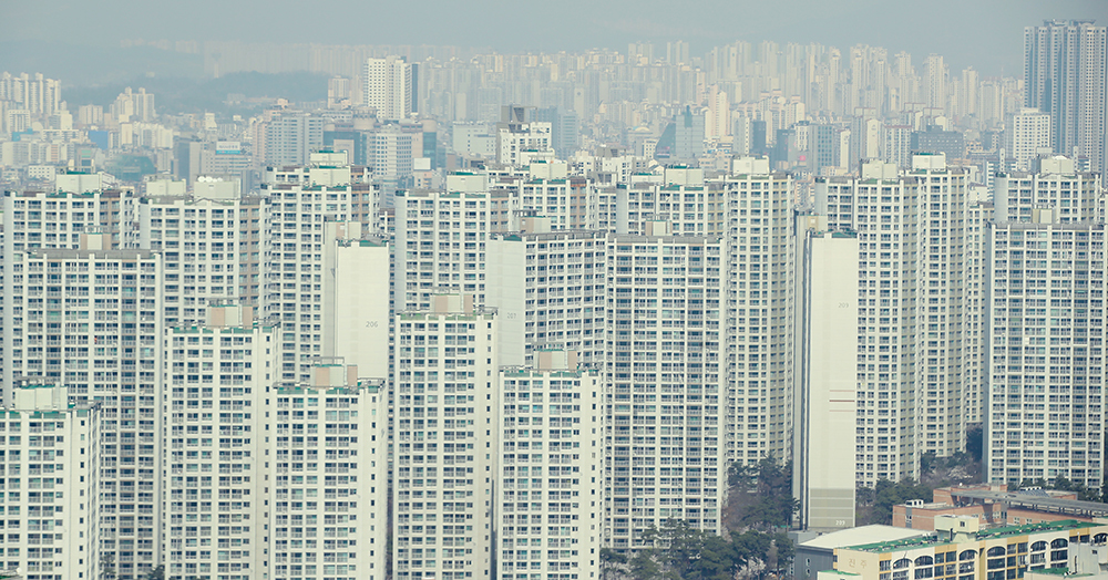 韩国首尔江南区的公寓园区。视觉中国 图