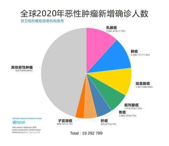 乳腺癌發病人數首超肺癌成為全球最常見癌症