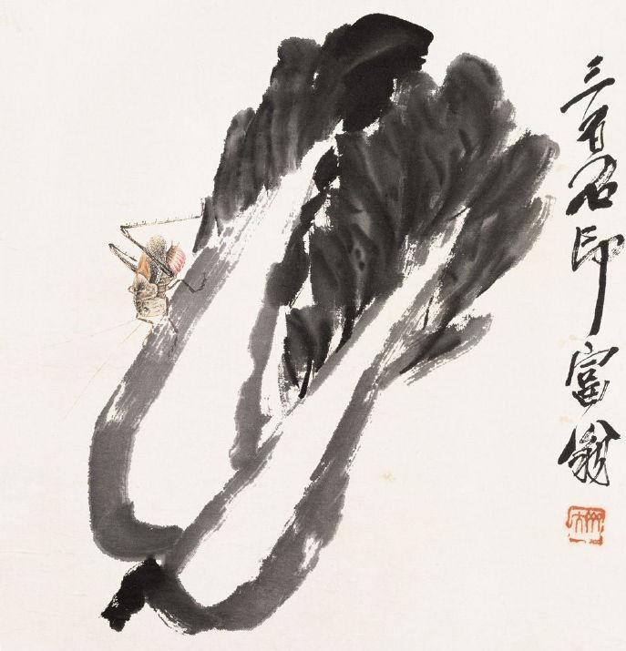 齐白石画白菜,上面一只蚱蜢价值300万,让作品增值10倍__凤凰网