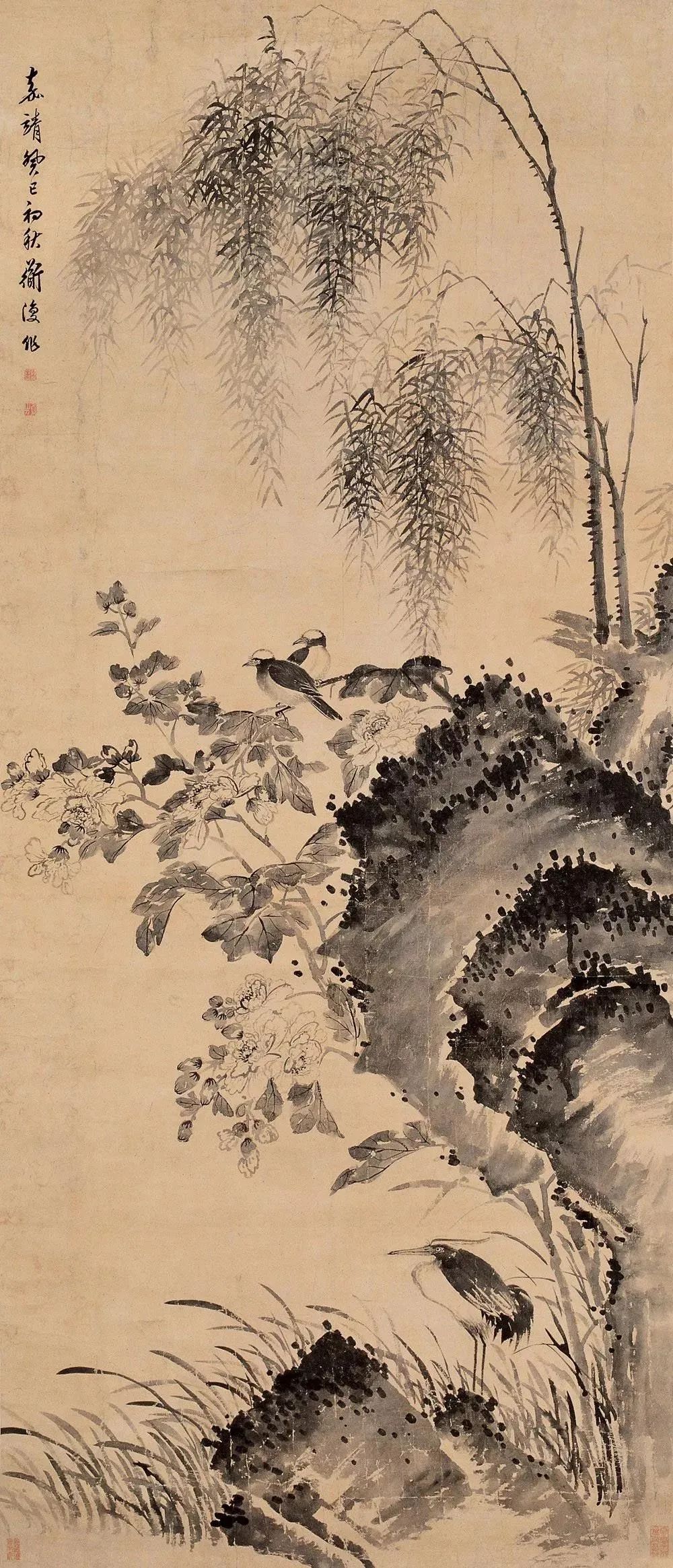 将二人联系在一起的是花鸟水墨大写意,两位不曾照面的画家,共同敞开了