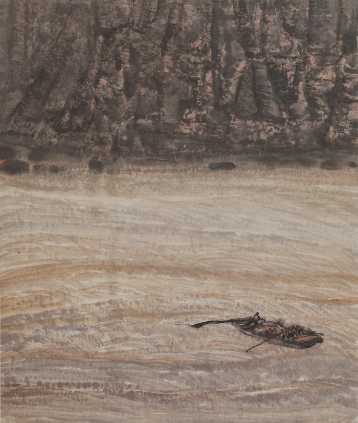 1982年 黄河初醒 钟涵 70x127cm 布面油彩 中国美术馆藏