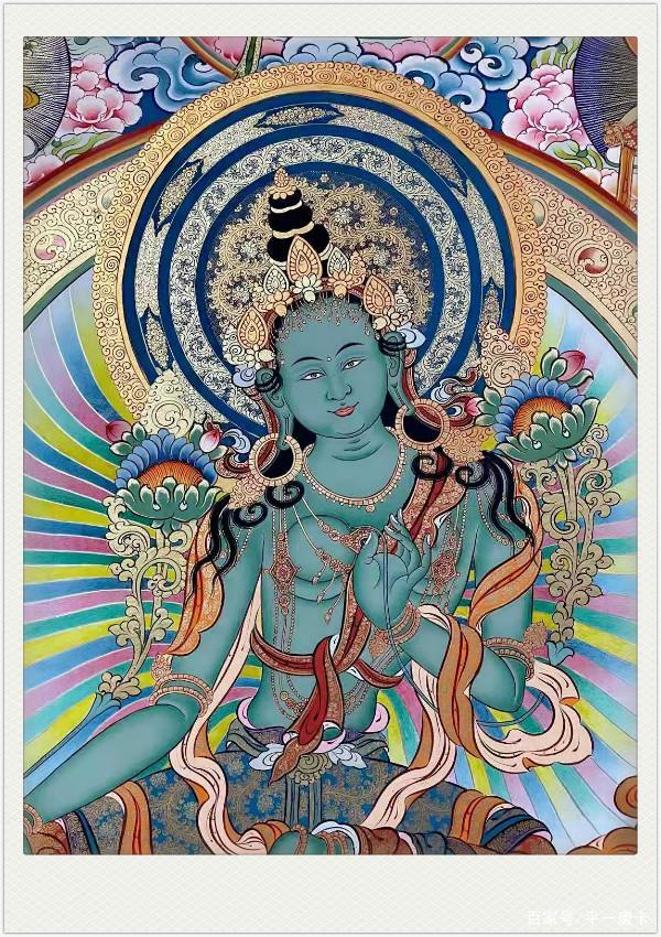 释迦摩尼,四臂观音,绿度母热贡唐卡——祈福国泰民安,万事顺遂