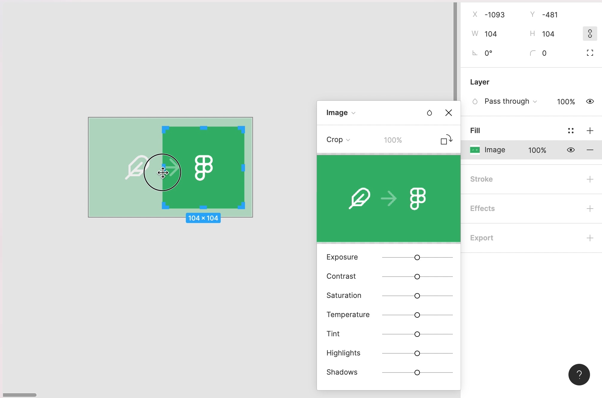 微调尺寸和位置