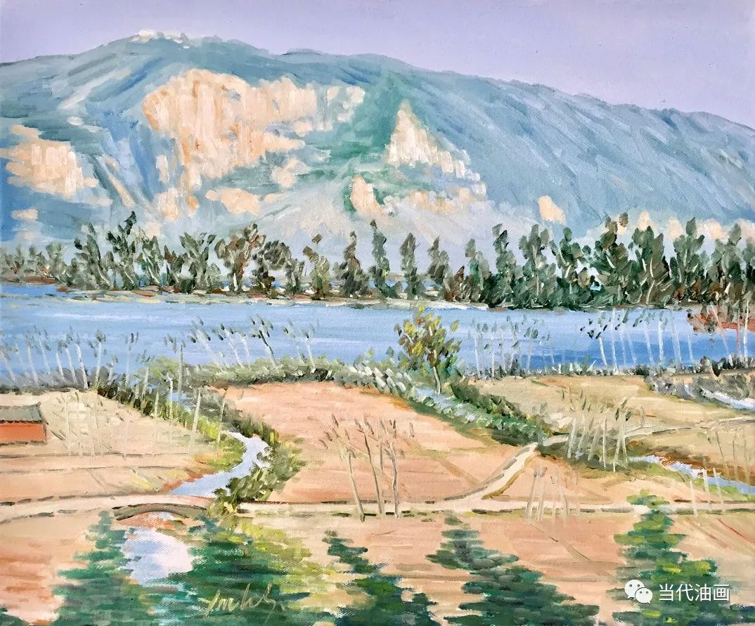 《春晨滇池》 布面油彩 50cm×60cm 2021