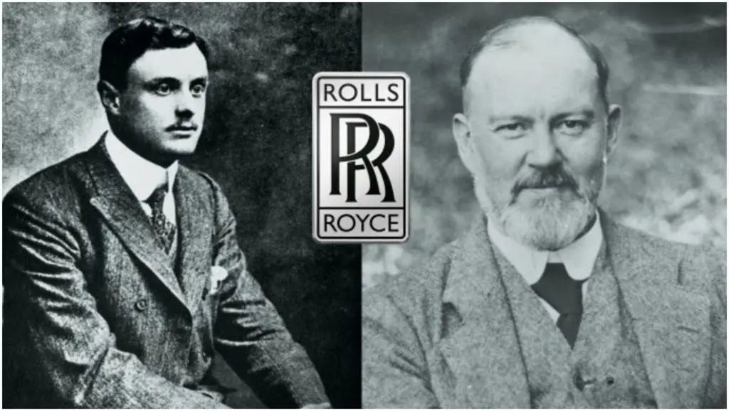 创始人为charles stewart rolls与frederick henry royce,双r品牌的
