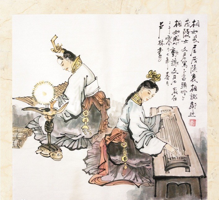 朱弦断,明镜缺,朝露晞,芳时歇,白头吟,伤离别,努力加餐勿念妾,锦水汤