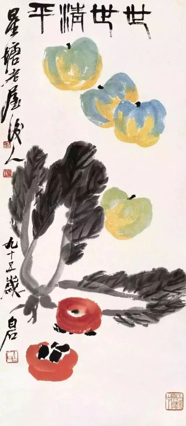 油画白菜小鸡图片