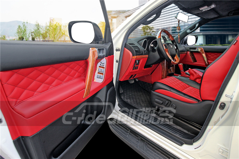 丰田普拉多狂野派内饰改装案例,红黑双色内饰改装超级亮眼