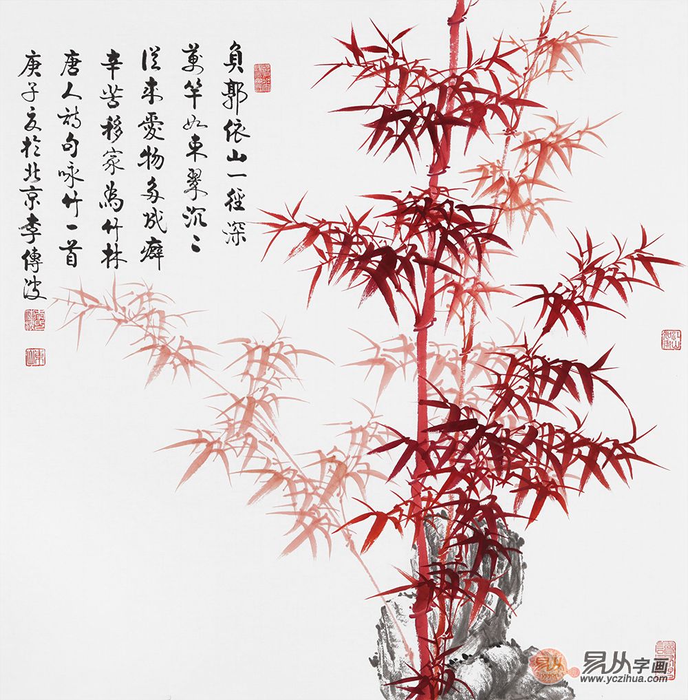 茶楼挂什么装饰画好?红竹图超适合