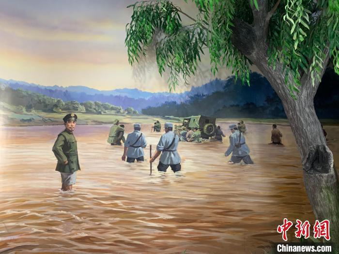 图为中原突围纪念馆中的油画 武一力 摄