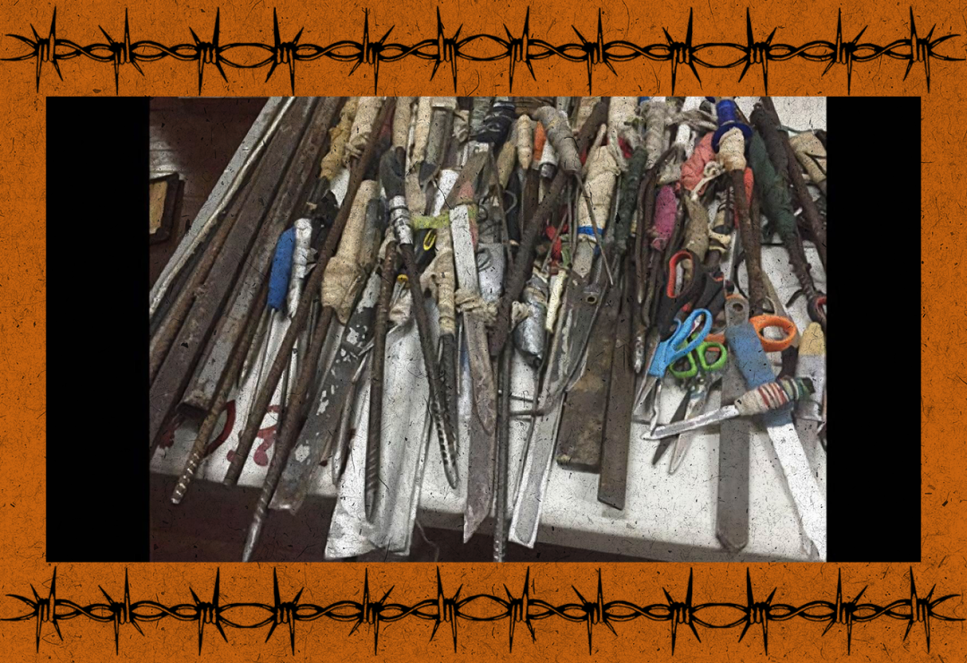 然而,在真实的监狱里,囚犯的自制武器却一个比一个"土锤".