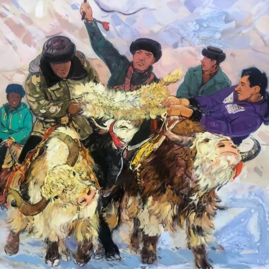 叼羊&middot;龙骧斗-15 布面油画 100&times;100cm 2020年12月