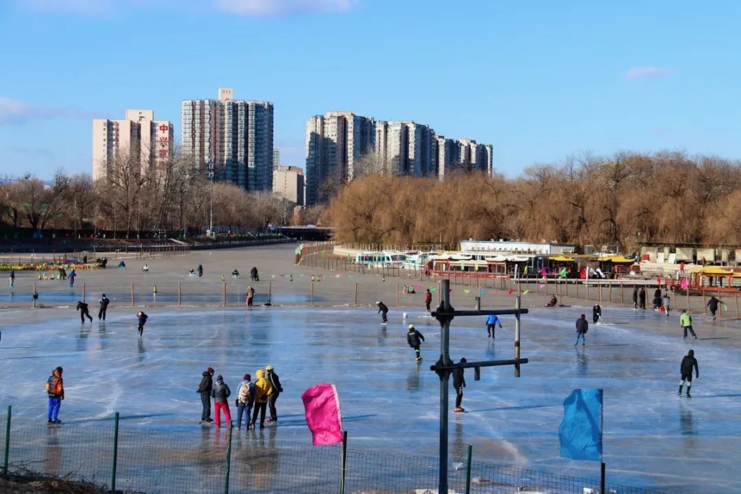 玉渊潭公园八一湖冰场· 作为北京首批开放的冰场 拥有35万平方米
