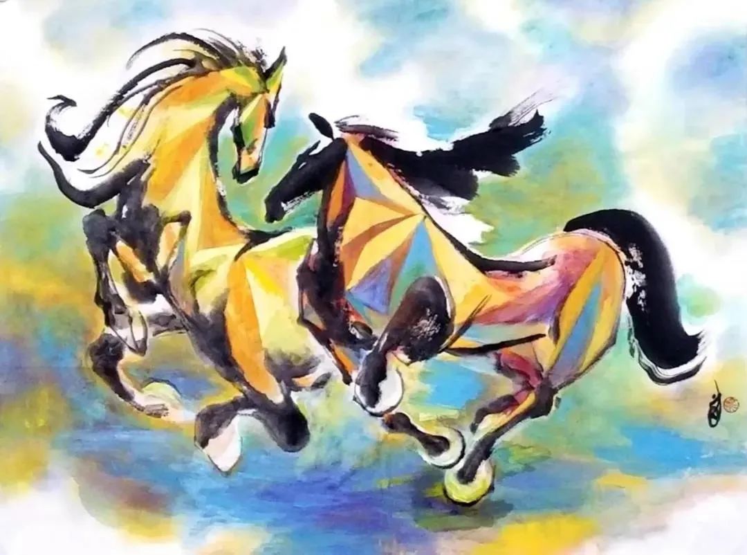 画家何远鸣画马作品欣赏