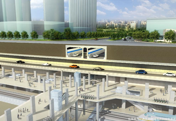 与轨交、东西通道等集约共建五层效果图