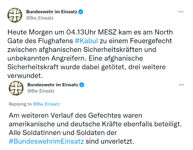 德国联邦国防军推特截图
