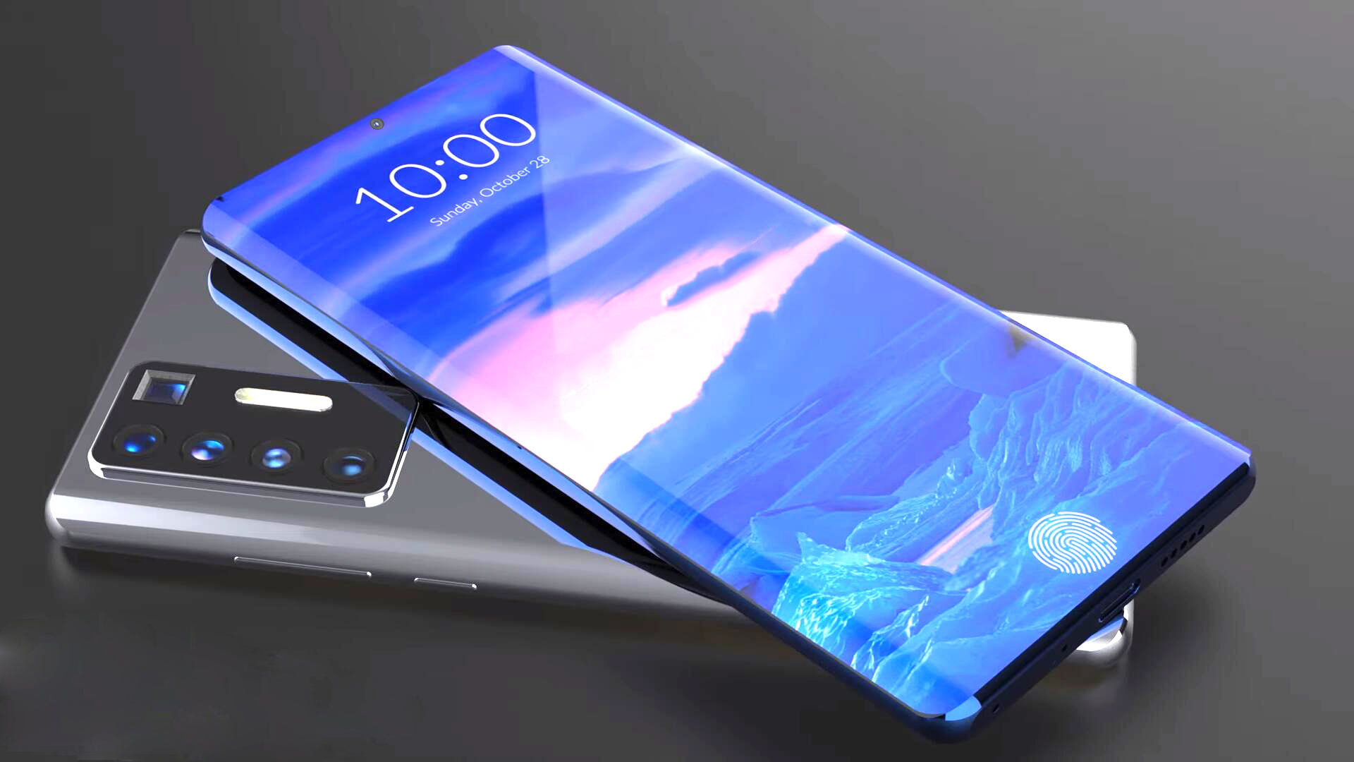 华为p50最新渲染图曝光后置矩形五摄延续了上一代设计风格