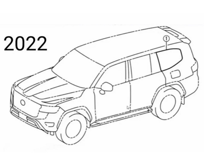 丰田全新兰德酷路泽专利图,造型更硬派,换3.5t