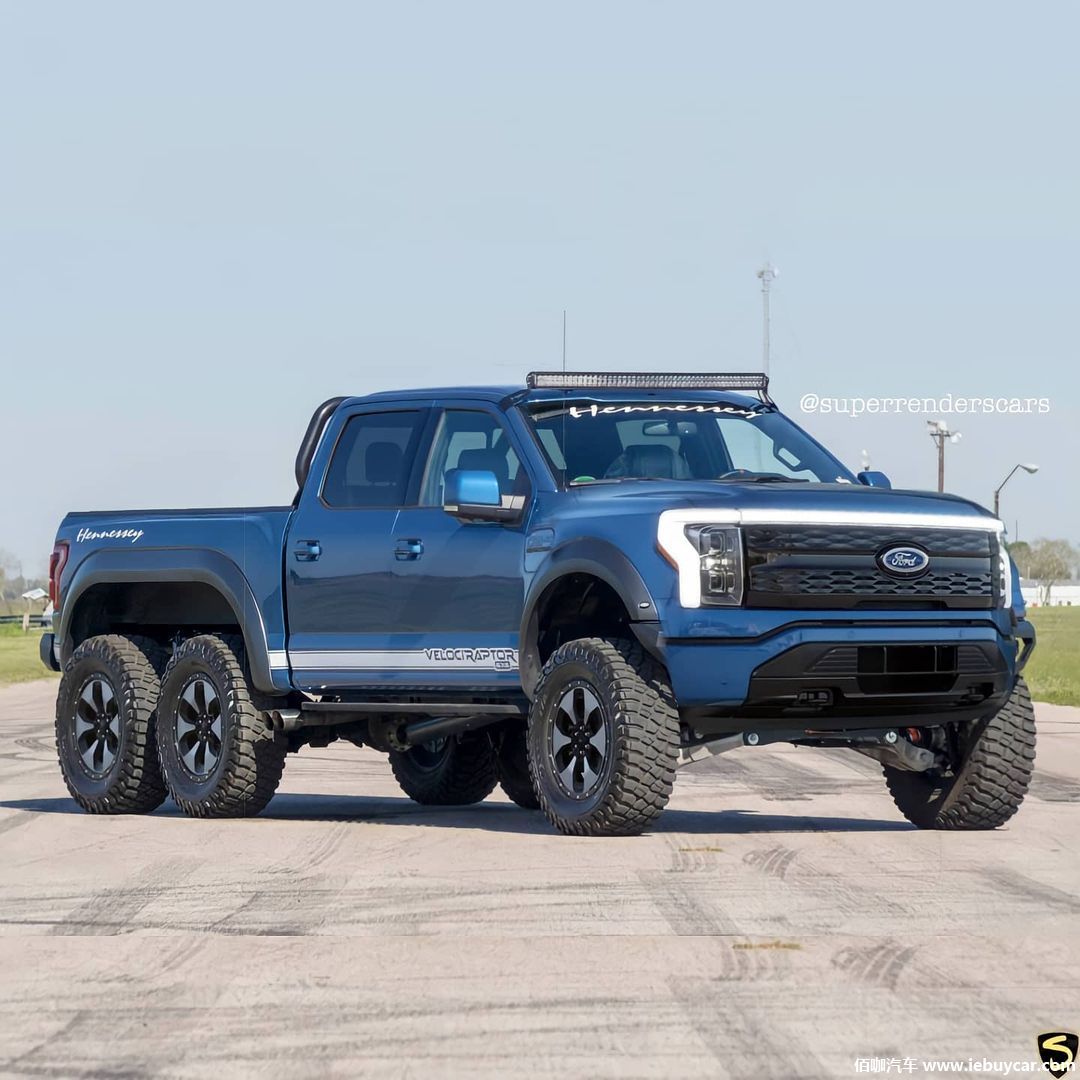 福特f150lightning6x6渲染图拥有独立后悬架最大功率563马力