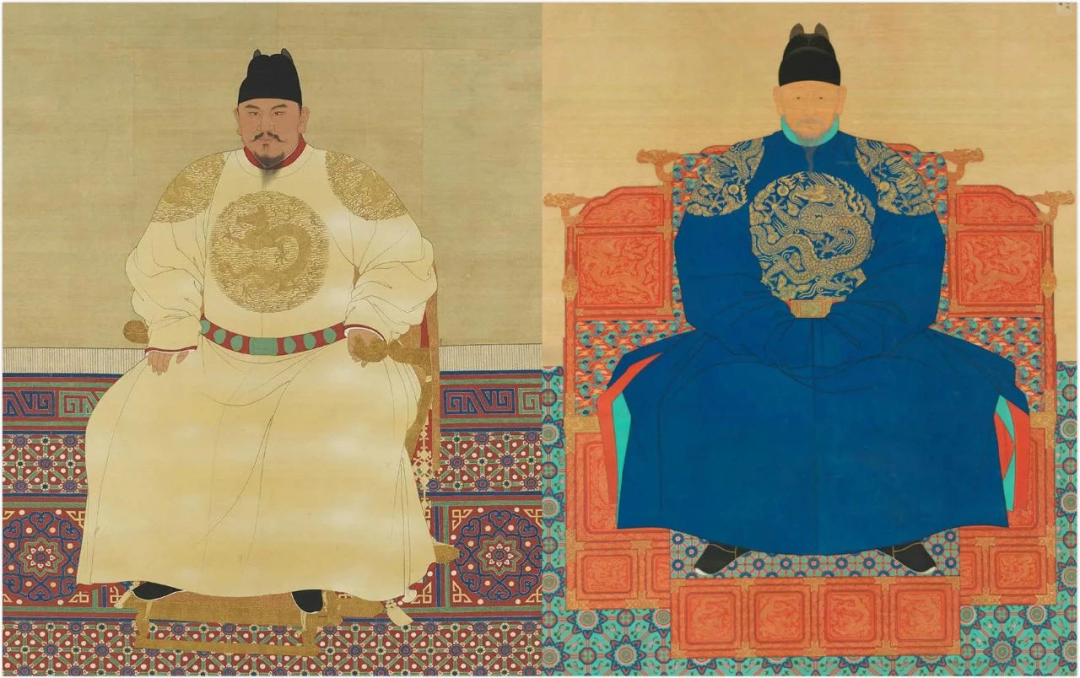 左图:明太祖朱元璋;右图:朝鲜太祖李成桂