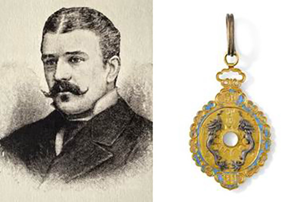 汉纳根和他在黄海海战后获得的双龙宝星勋章