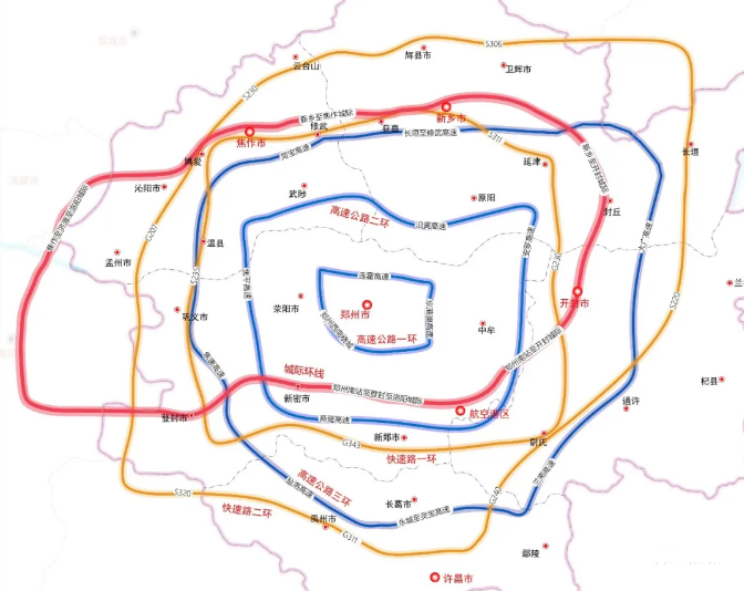 郑州市南五环地图图片