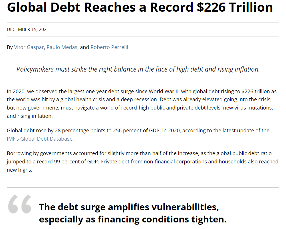 IMF发声警告：全球债务水平增幅已创二战后新高央行加息前请三思_凤凰网