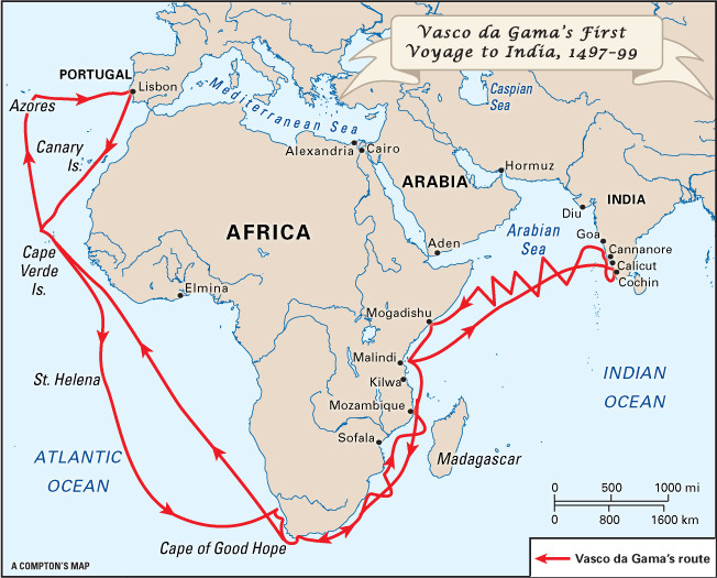 历史上的今天达伽马远航印度开通好望角航线1498520