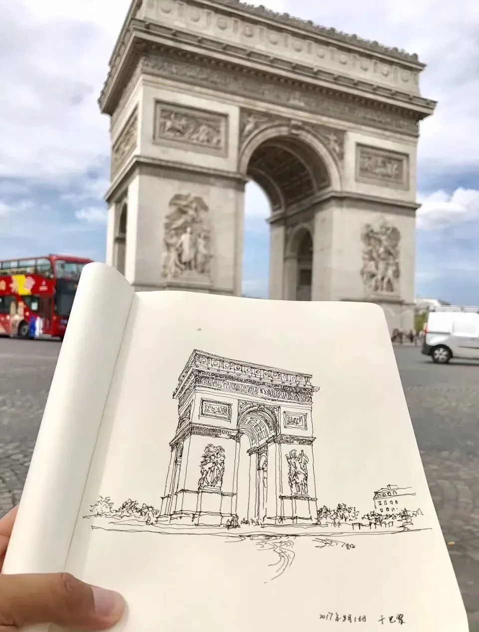 巴黎凯旋门    史伦手绘