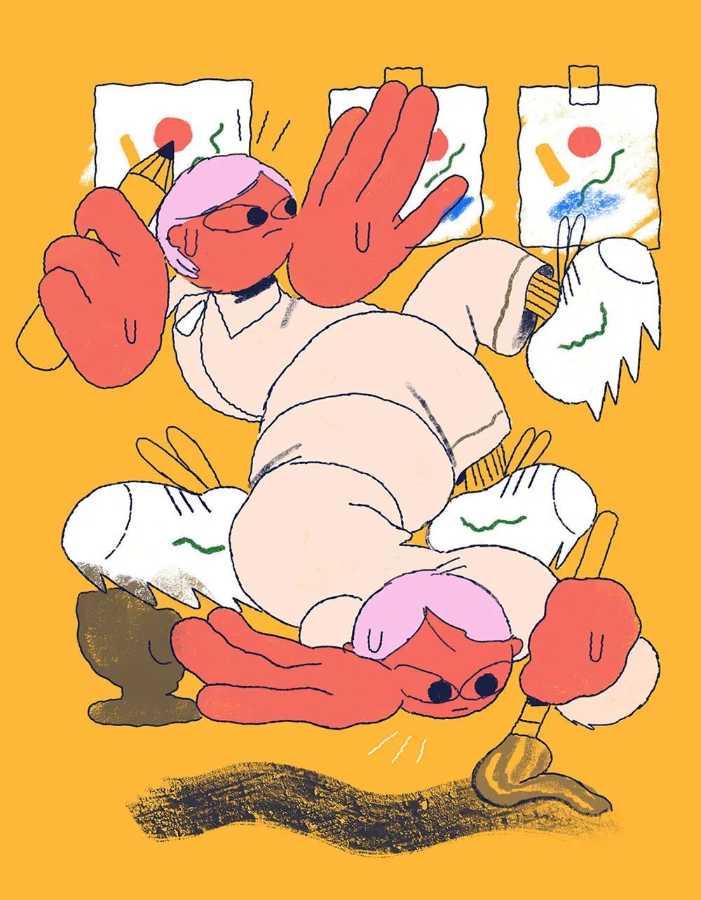 jumble wood 插画书籍作品 她喜欢笔记本中草图的趣味性和直接性,并