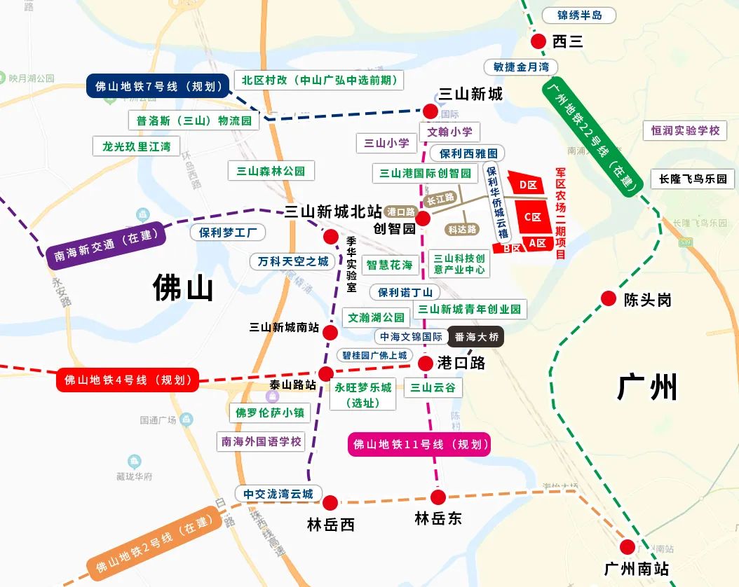 佛山三山新城地图图片