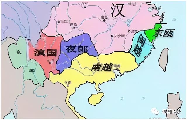 夜郎国、滇国位置。