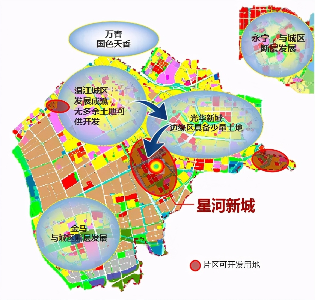 对于上升期的温江区而言,市场版图增容,疏散中心区域承载力,势在必行