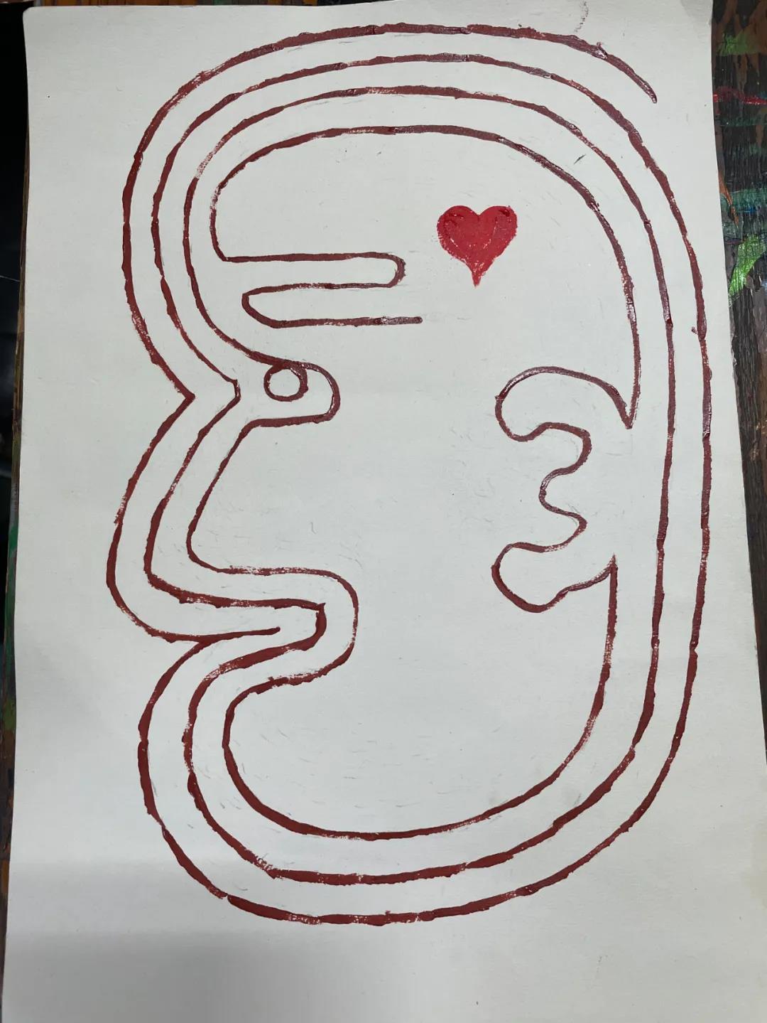刘景冬在病房画室里完成的最新画作。新京报记者周思雅 摄